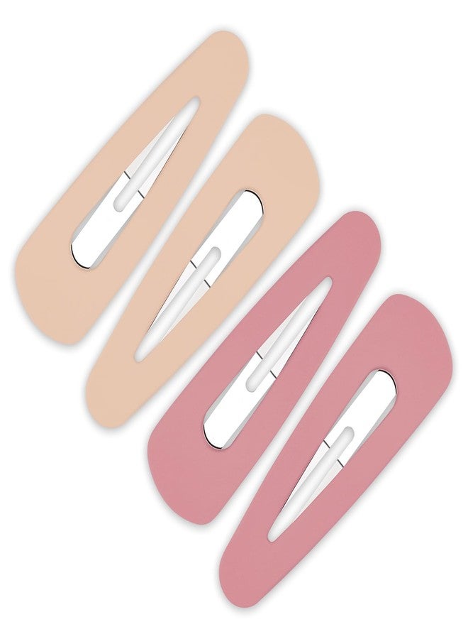 Motroce 4PCS Large Snap Hair Clips,Acrylic Metal Hair Barrettes,Matte Snap Clips for Women, Hair Pins for Girls, Large Barrettes Hair Accessories (3.5Inch,Pink) - Image 1